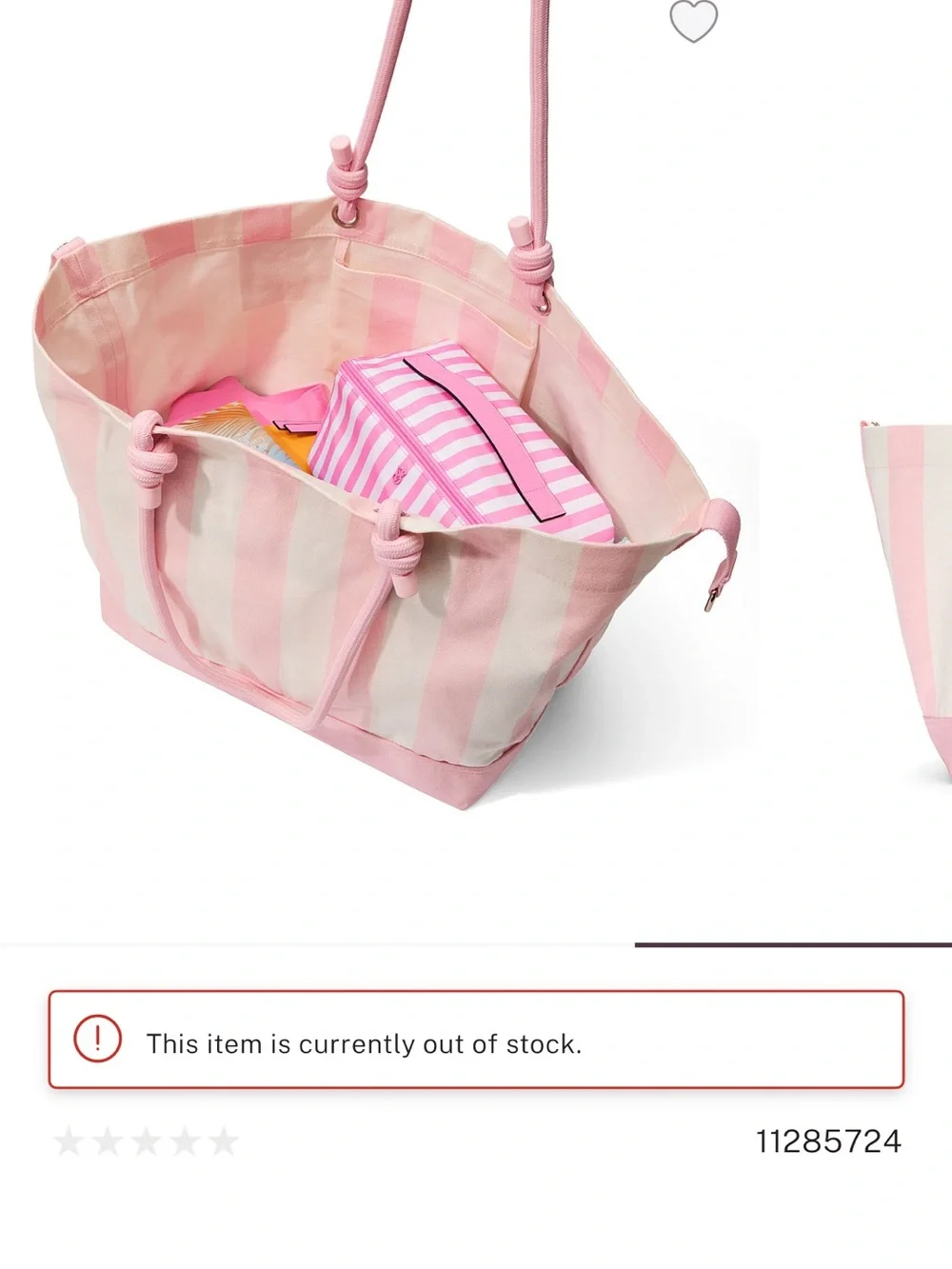 NWT Victoria Secret heritage stripe rope tote - Picture 6 of 6